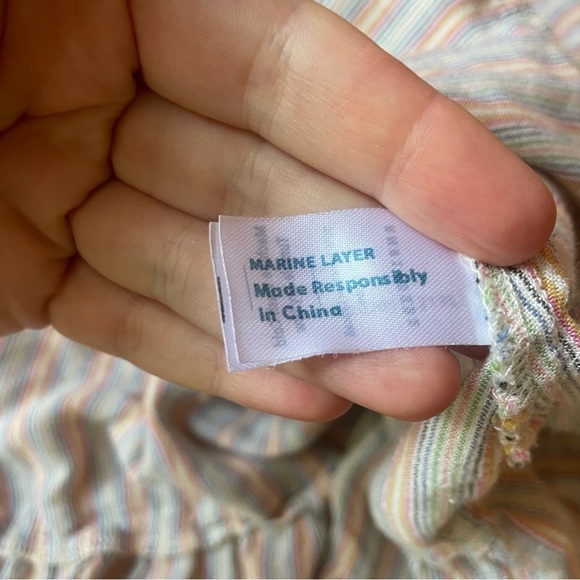 Marine Layer Smocked Mini Skirt in Multi Stripe - Picture 5 of 9